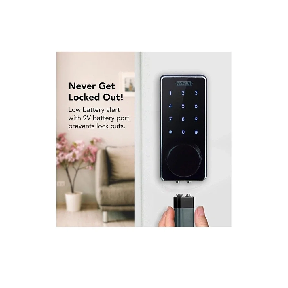 COLOSUS NDL626 Keyless Entry Deadbolt Smart Door Lock Auto Lock FOB Secure